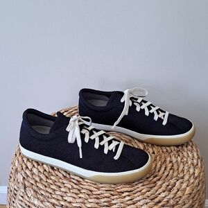 Rothy"s Womens The Lace Up Athleisure Black Stretch Knit Sneakers Gum Shoe S-9